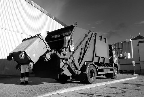 Bracknell commercial waste collection vehicle outside a shop